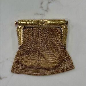 Vintage Elegant Gold Mesh Evening Bag